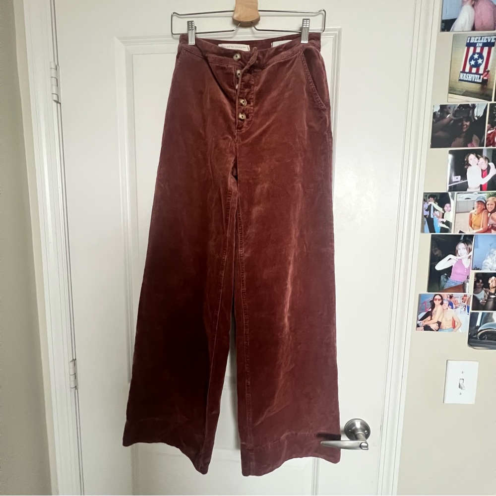 Anthropologie high Rise Cord Wide Leg Pants